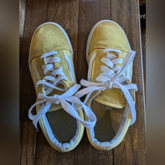VANS Old Skool suede yellow & White youth sneakers size 5 - Picture 4 of 8